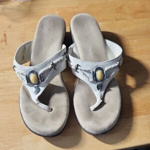 G.H. Bass & Co. White Sandals with Embellishments